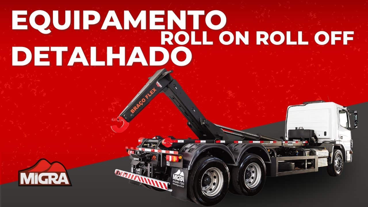 Thumbnail do vídeo: Veja o equipamento Roll On Roll Off Braço Flex de 16 toneladas detalhado!